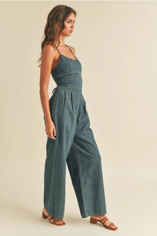 Veronica Washed Denim Jumpsuit