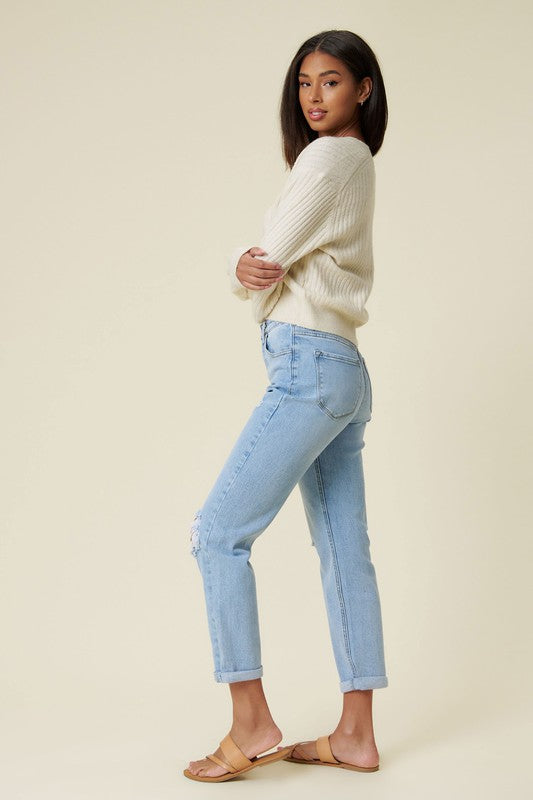 Distressed Mom Jean - Online Exclusive