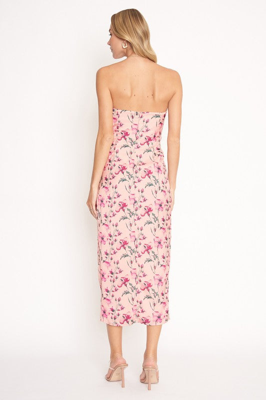 Blooming Strapless Midi