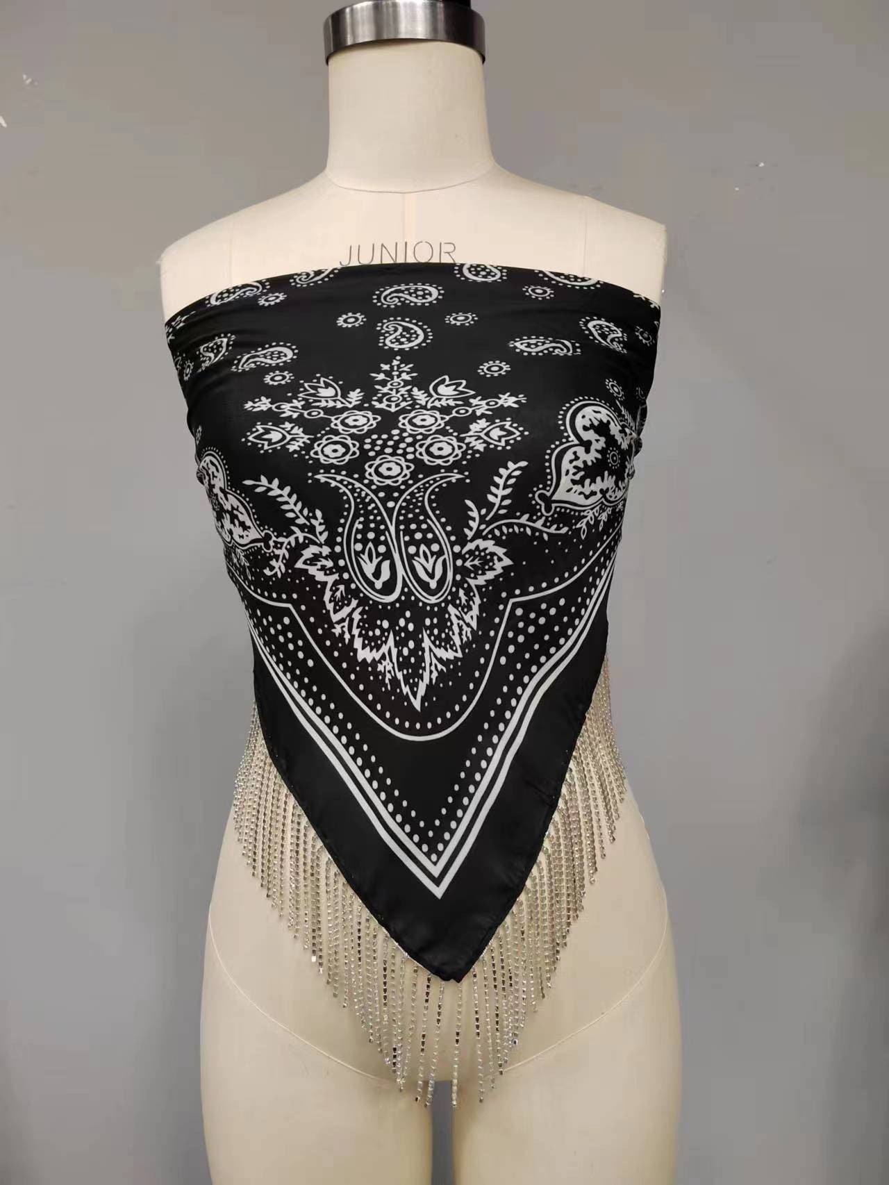 Paisley Border Print Scarf