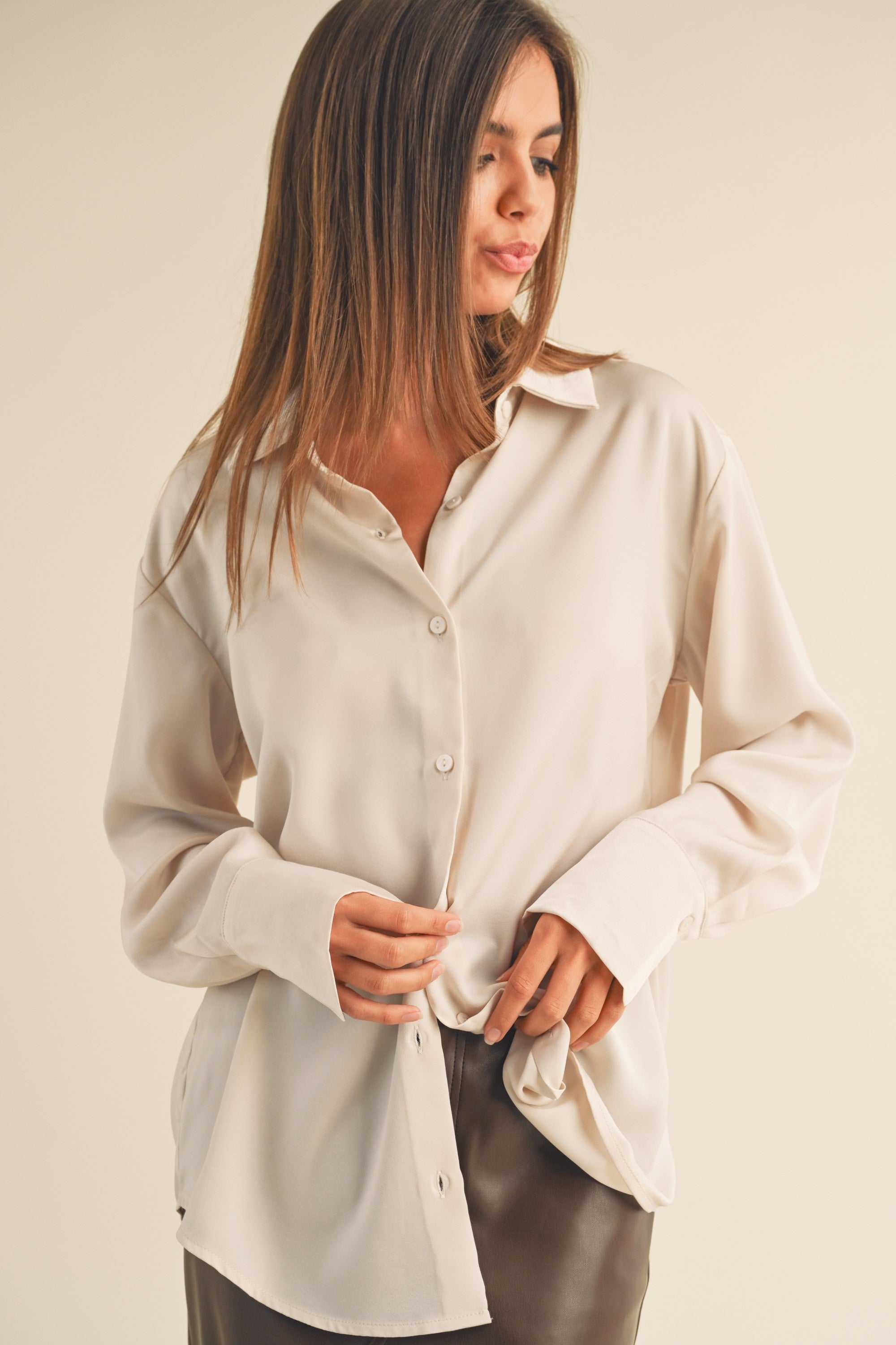 Satin Smooth Button down Shirt