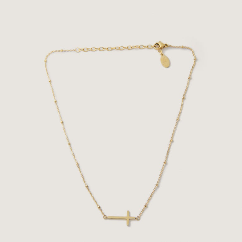 Gold Heavenly Cross Necklace