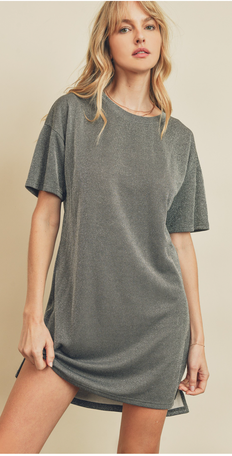 Try Me Metallic T-Shirt Dress