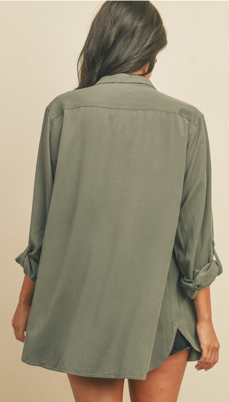 Tencel Oversized Button Down